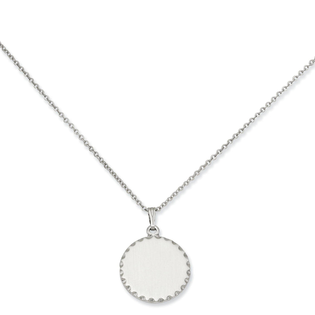Kelly Waters Necklaces Rhodium Plated Round Engraveable Disc Necklace