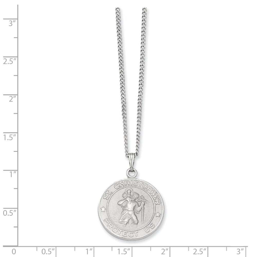 Kelly Waters Necklaces Rhodium Plated St. Christopher Medal Necklace