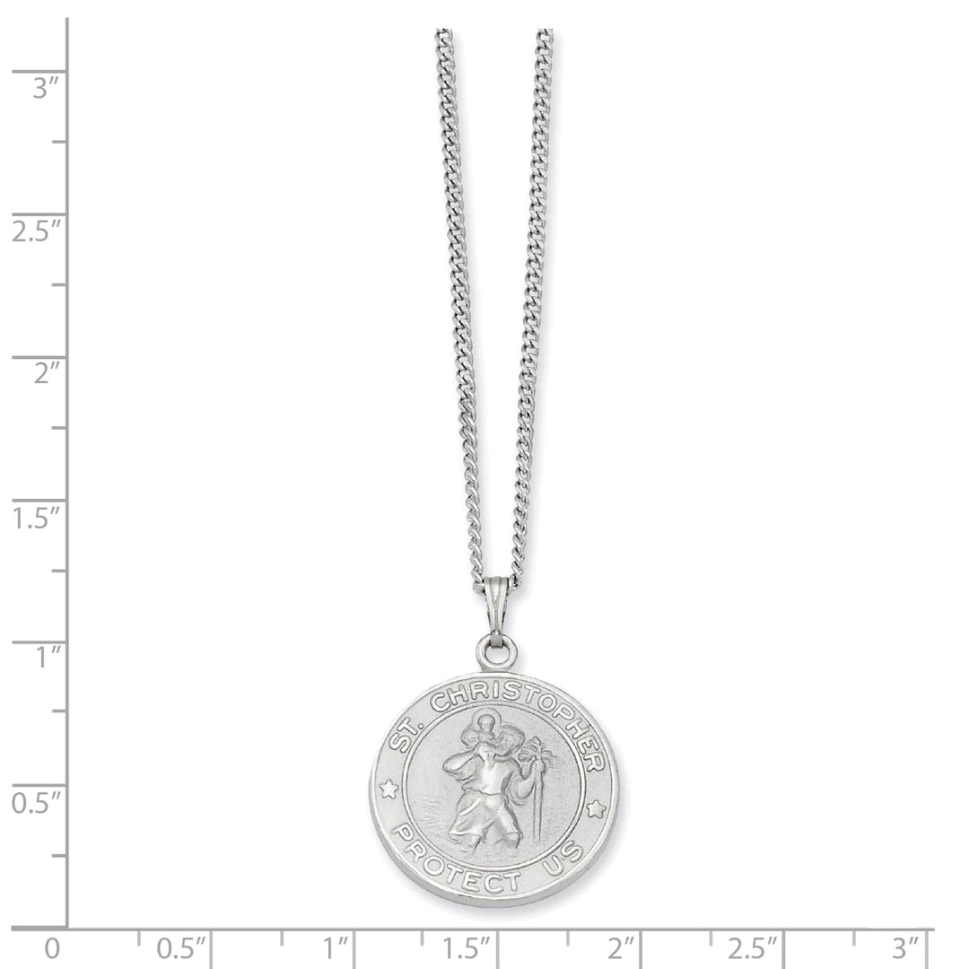 Kelly Waters Necklaces Rhodium Plated St. Christopher Medal Necklace
