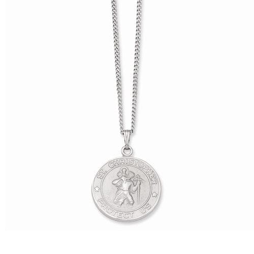 Kelly Waters Necklaces Rhodium Plated St. Christopher Medal Necklace