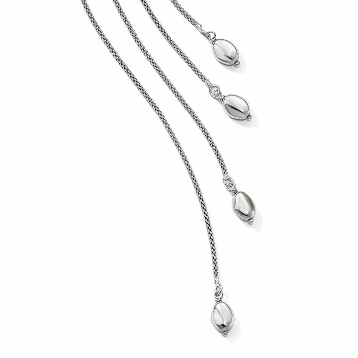 Lovely Rita's Necklaces Silver Multi-strand Bead Dangle Knot Necklace
