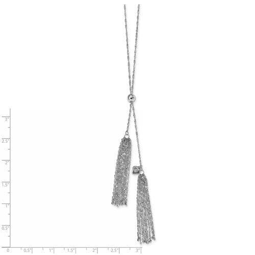 Lovely Rita's Necklaces Silver Polished Adjustable Tassle Necklace