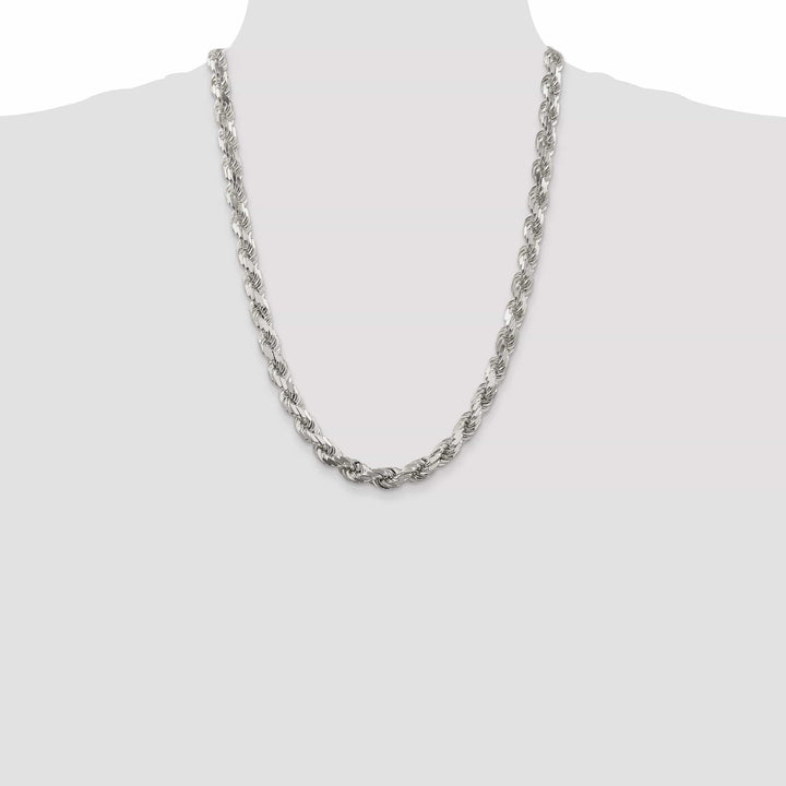 Lovely Rita's Necklaces Silver Polished D.C 8.00-mm Solid Rope Chain