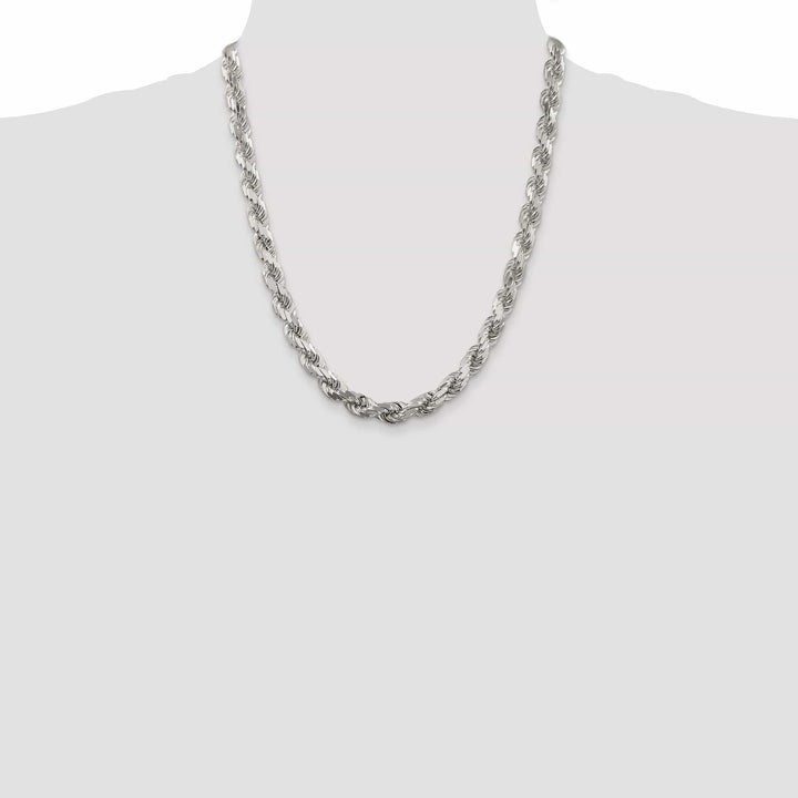 Lovely Rita's Necklaces Silver Polished D.C 8.00-mm Solid Rope Chain
