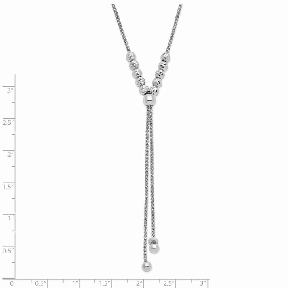 Lovely Rita's Necklaces Silver Polished D.C Beads Adjustable Necklace