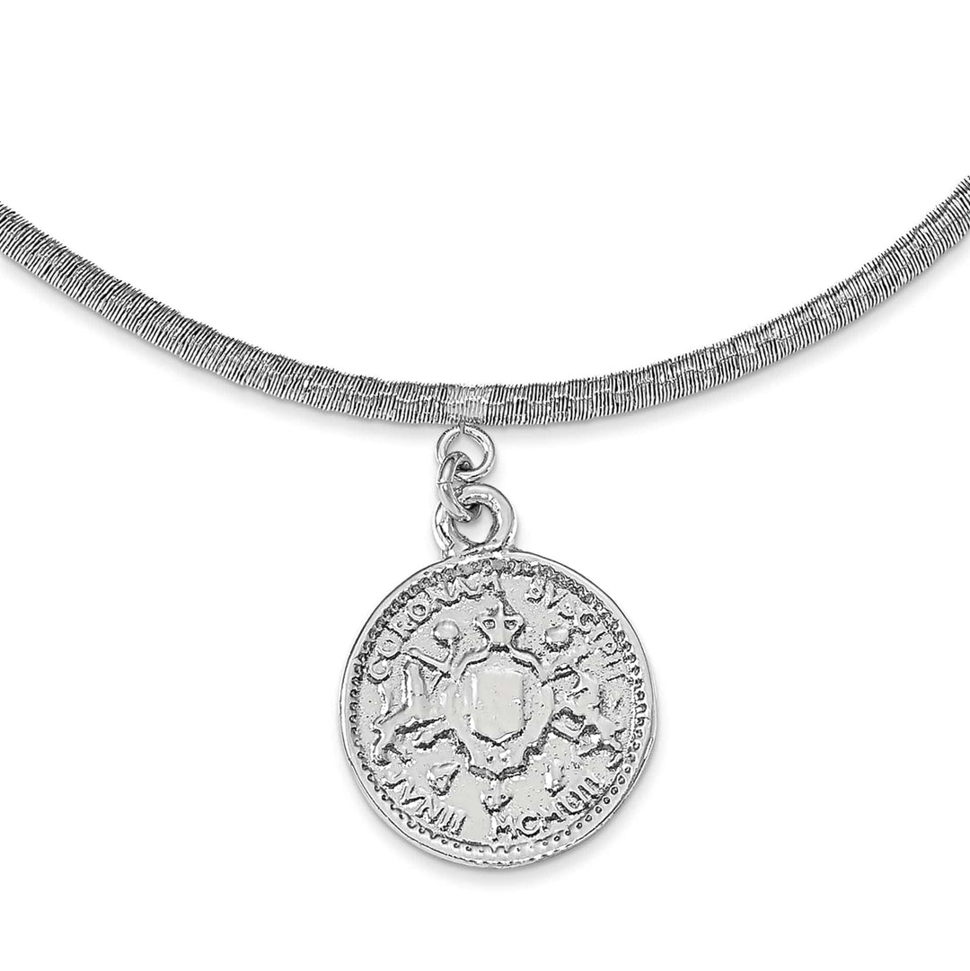 Lovely Rita's Necklaces Silver Polished Elizabeth II Medal Necklace