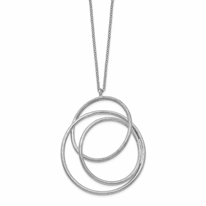 Lovely Rita's Necklaces Silver Rhodium Brushed and Polished Necklace