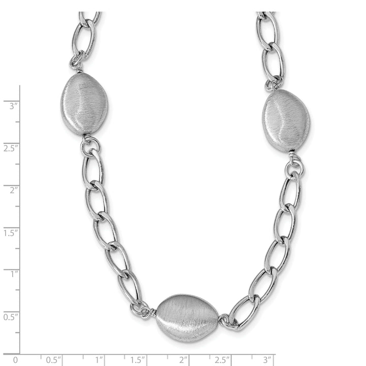 Lovely Rita's Necklaces Silver Rhodium Brushed and Polished Necklace