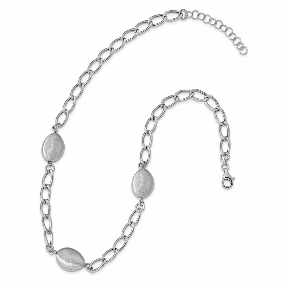 Lovely Rita's Necklaces Silver Rhodium Brushed and Polished Necklace