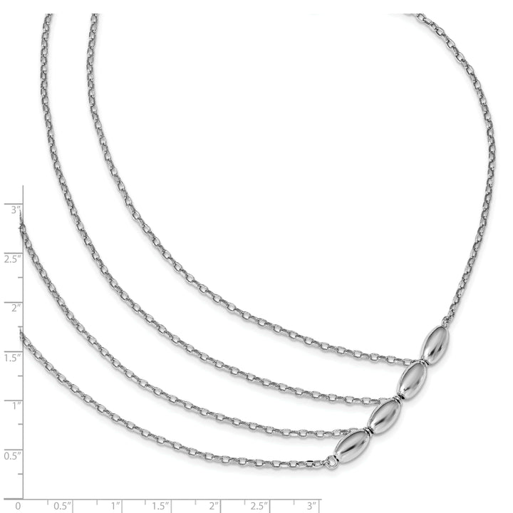Lovely Rita's Necklaces Silver Rhodium Polished MultiStrand Necklace