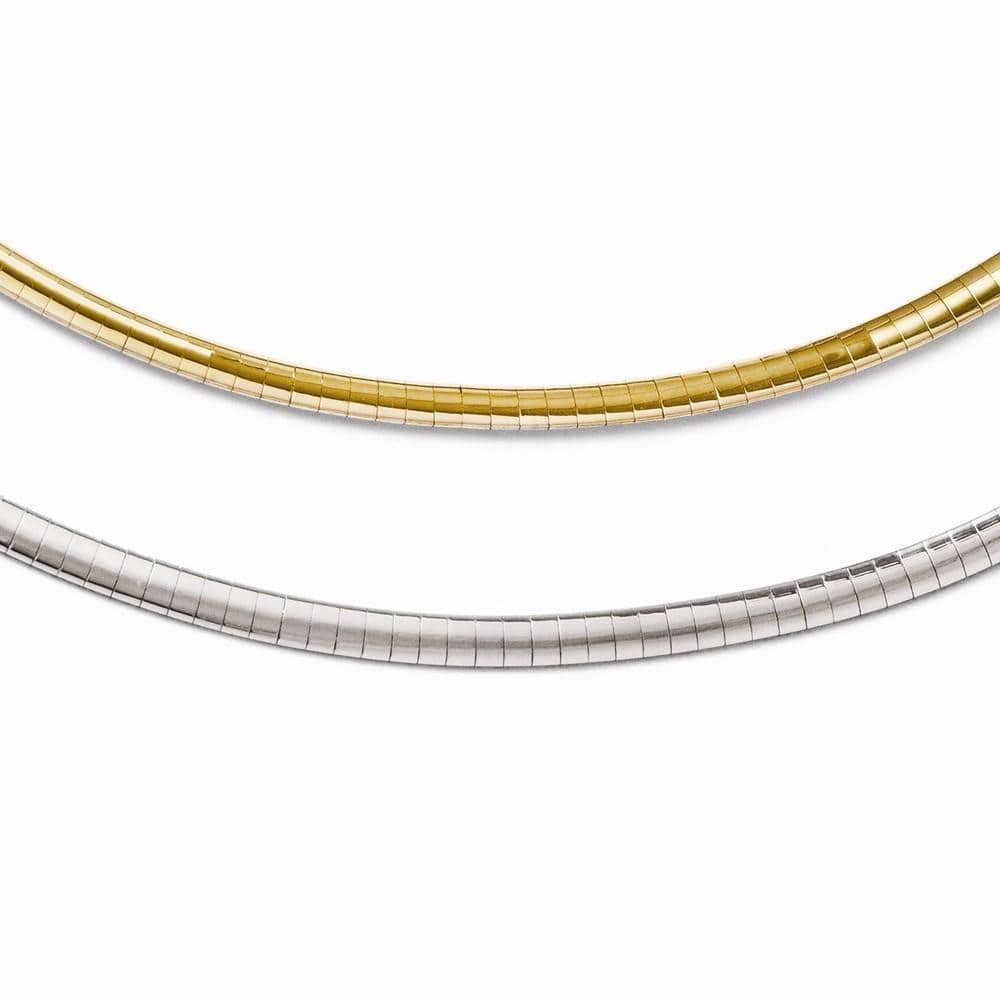 Leslie's Necklaces Size 16 14k Two-tone Supreme Reversible Omega Necklace