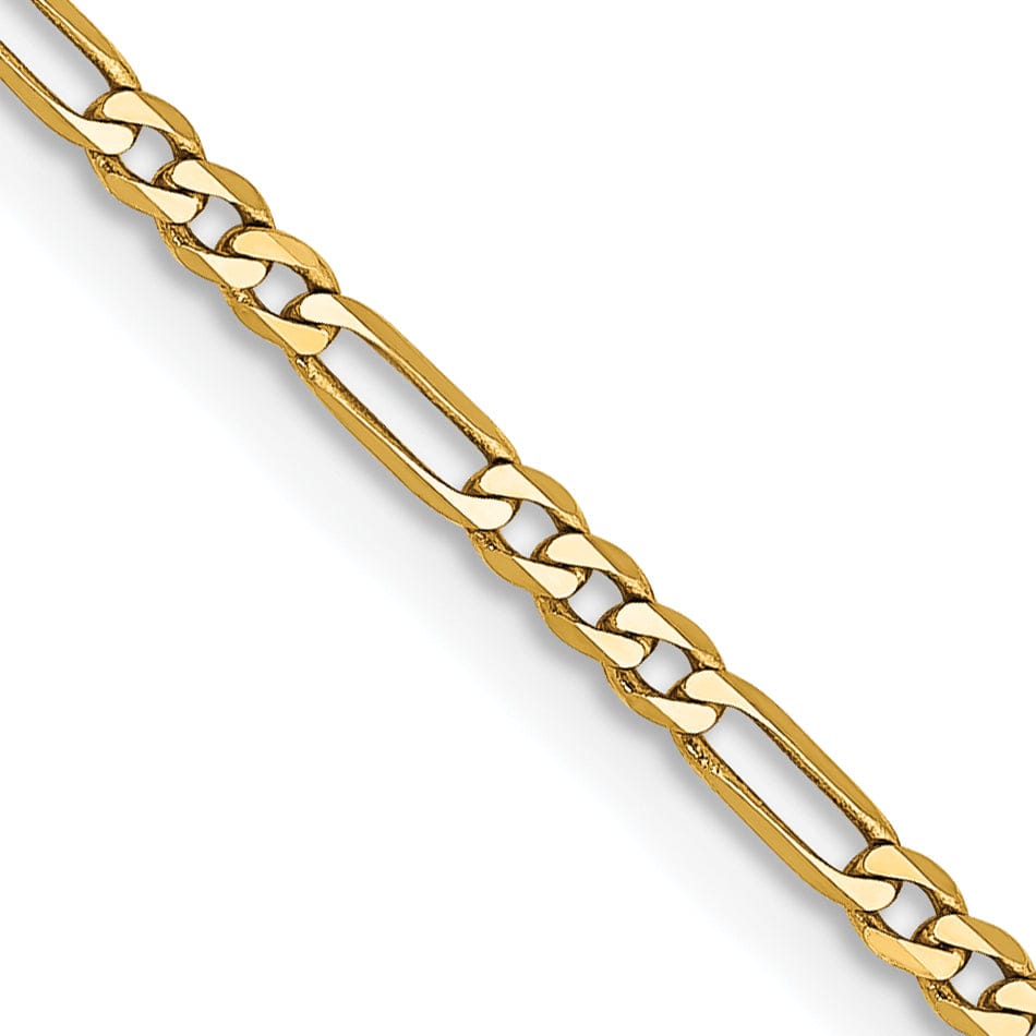 Lovely Rita's Necklaces Size 16 14k Yellow Gold 1.80-mm Flat Solid Figaro Chain