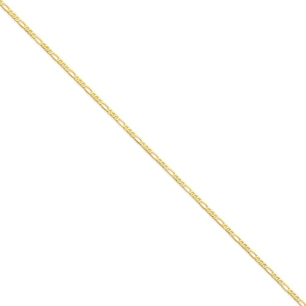 Lovely Rita's Necklaces Size 7 14k Yellow Gold 2.25-mm Flat Solid Figaro Chain