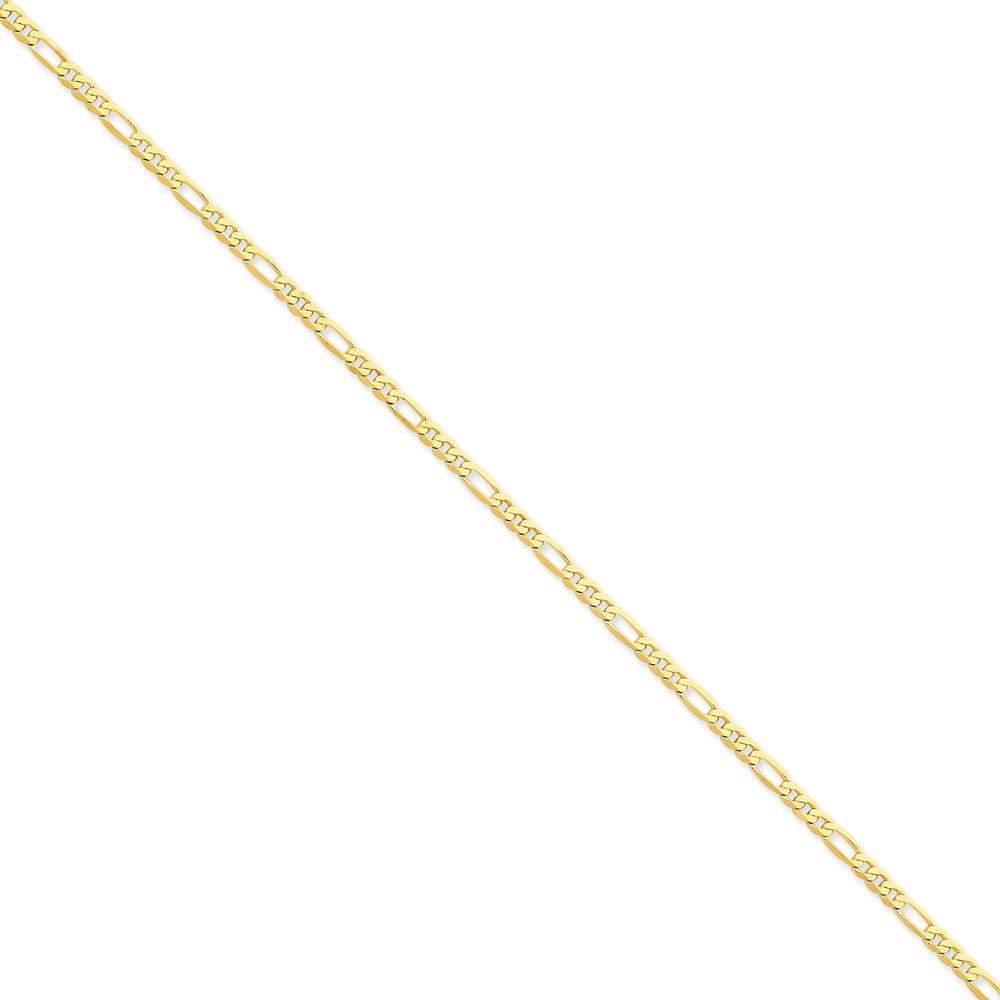 Lovely Rita's Necklaces Size 7 14k Yellow Gold 3.25-mm Flat Solid Figaro Chain