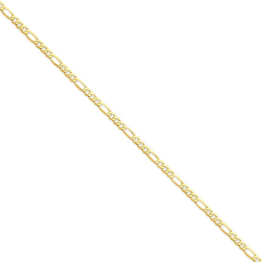 Lovely Rita's Necklaces Size 7 14k Yellow Gold 4.00-mm Flat Solid Figaro Chain