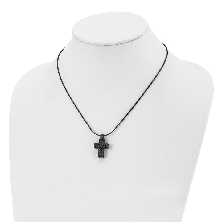 Chisel Necklaces Stainless Steel Black Crystal Cross necklace