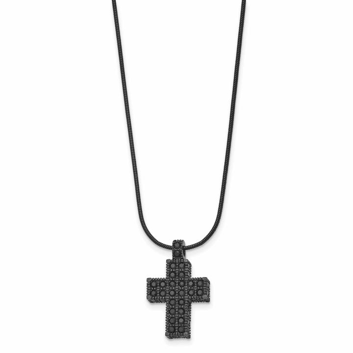 Chisel Necklaces Stainless Steel Black Crystal Cross necklace