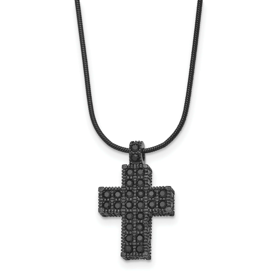 Chisel Necklaces Stainless Steel Black Crystal Cross necklace