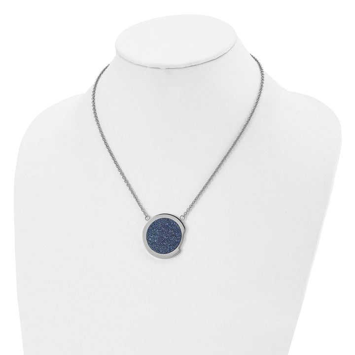 Chisel Necklaces Stainless Steel Blue Druzy Stone Necklace