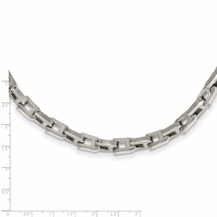 Chisel Necklaces Stainless Steel Brushed and Polished Link Necklace