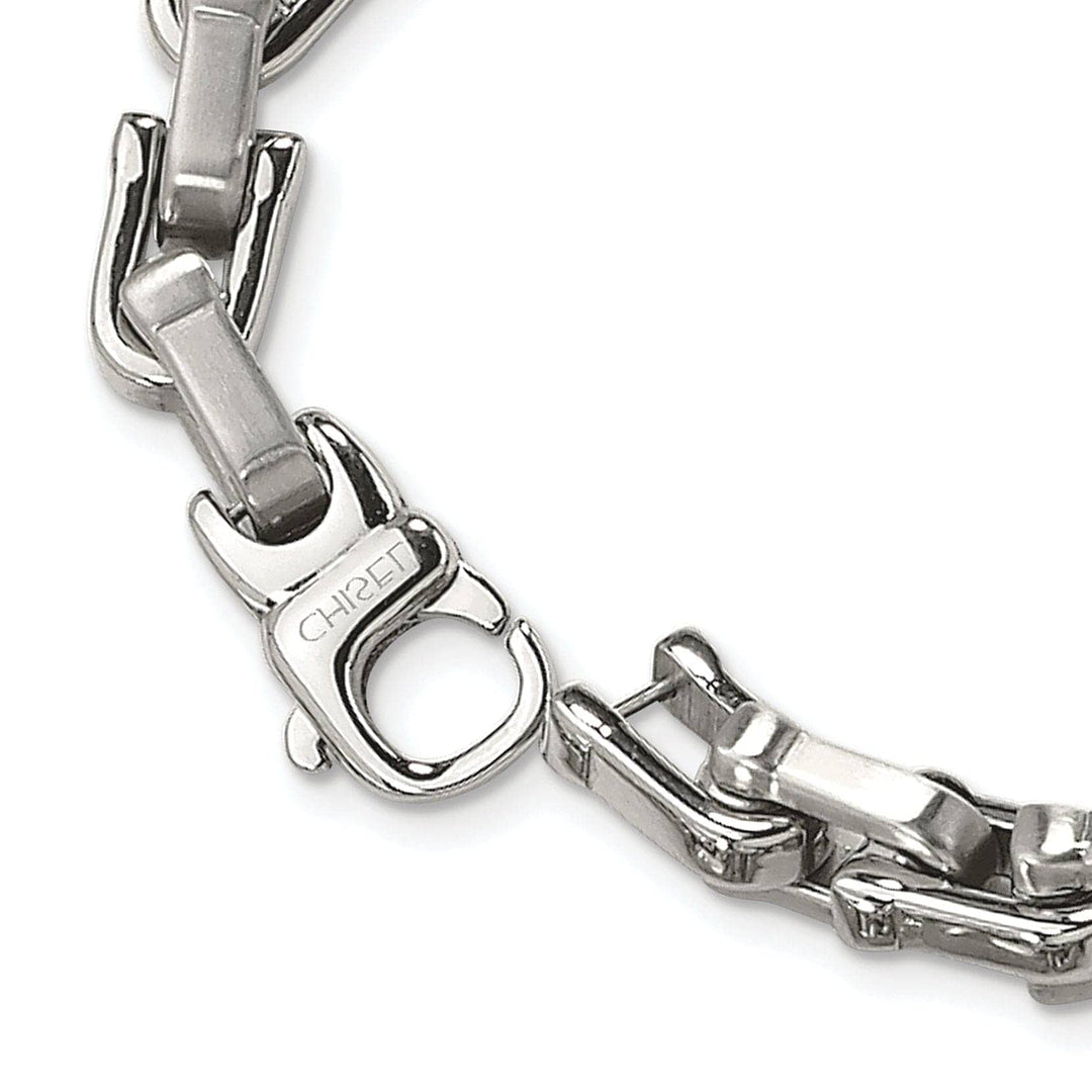 Chisel Necklaces Stainless Steel Brushed and Polished Link Necklace