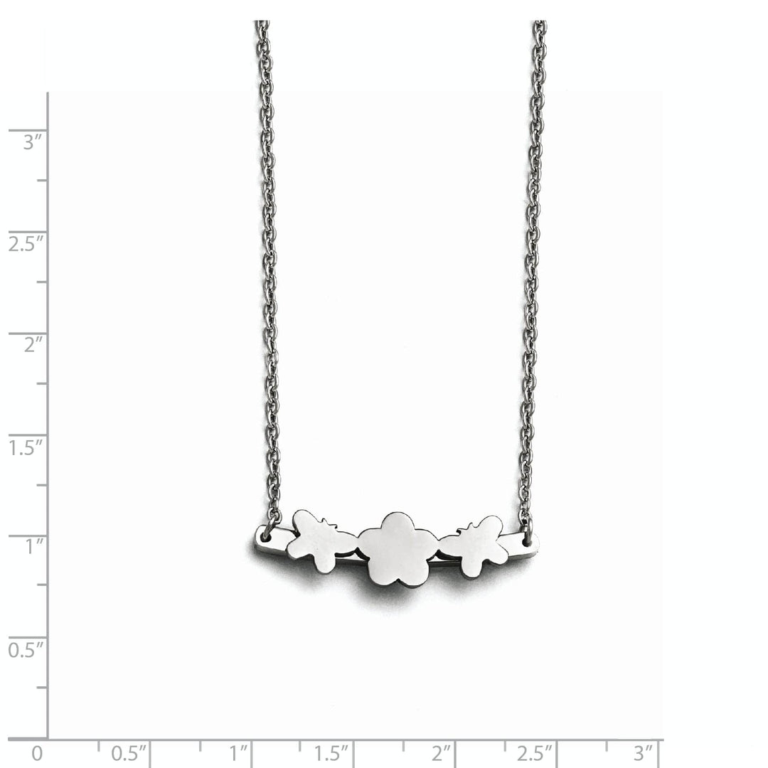 Chisel Necklaces Stainless Steel Butterfly Flower Necklace