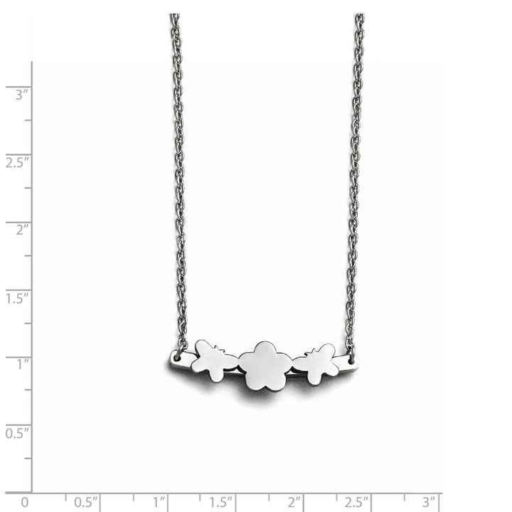 Chisel Necklaces Stainless Steel Butterfly Flower Necklace