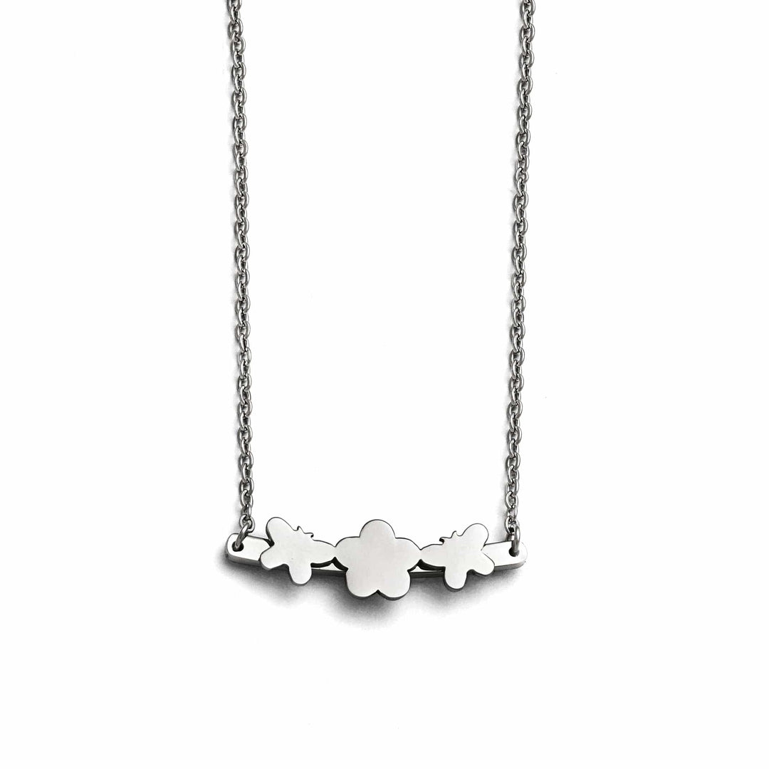 Chisel Necklaces Stainless Steel Butterfly Flower Necklace