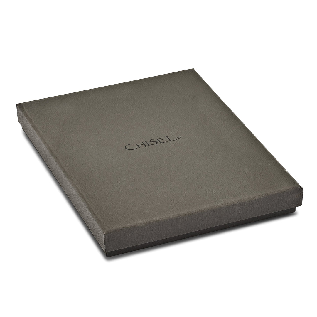 Chisel Necklaces Stainless Steel Grey Glass Polished Necklace