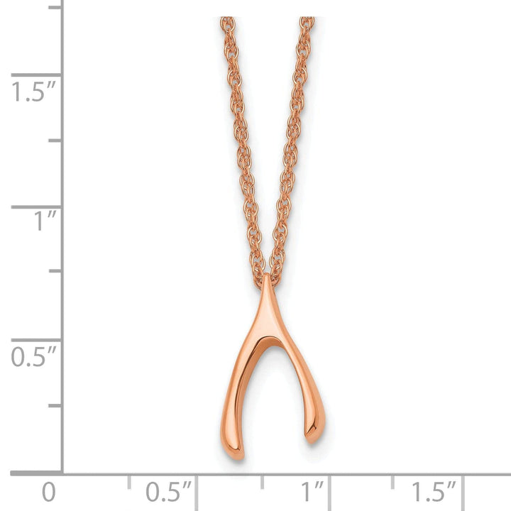 Chisel Necklaces Stainless Steel Polish Rose Wishbone Necklace