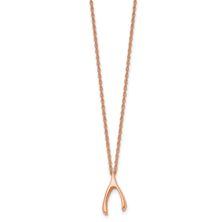 Chisel Necklaces Stainless Steel Polish Rose Wishbone Necklace
