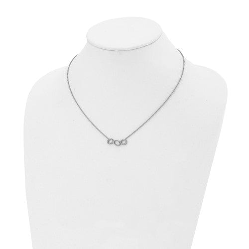 Chisel Necklaces Stainless Steel Polished CZ Necklace