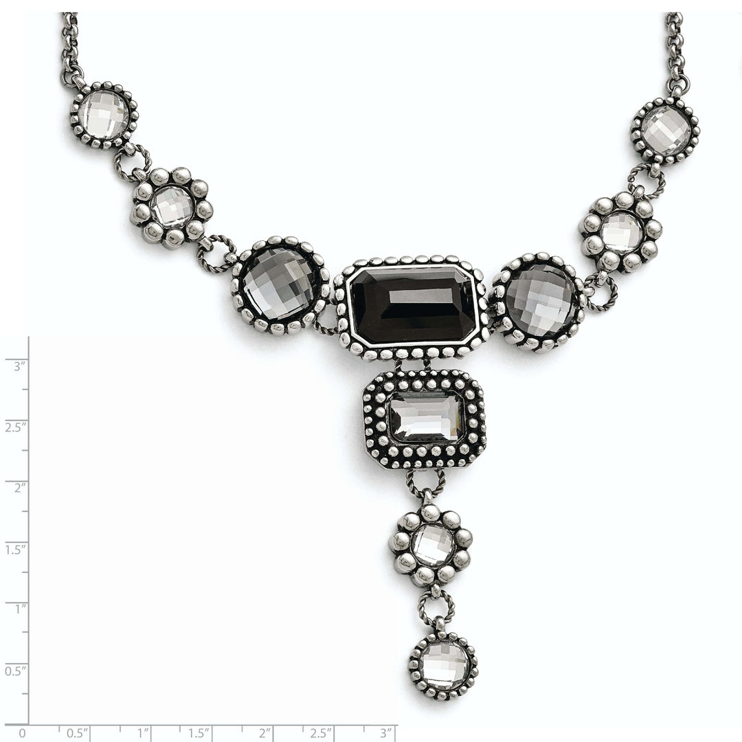 Chisel Necklaces Stainless Steel Polished Glass Necklace