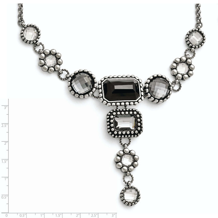 Chisel Necklaces Stainless Steel Polished Glass Necklace