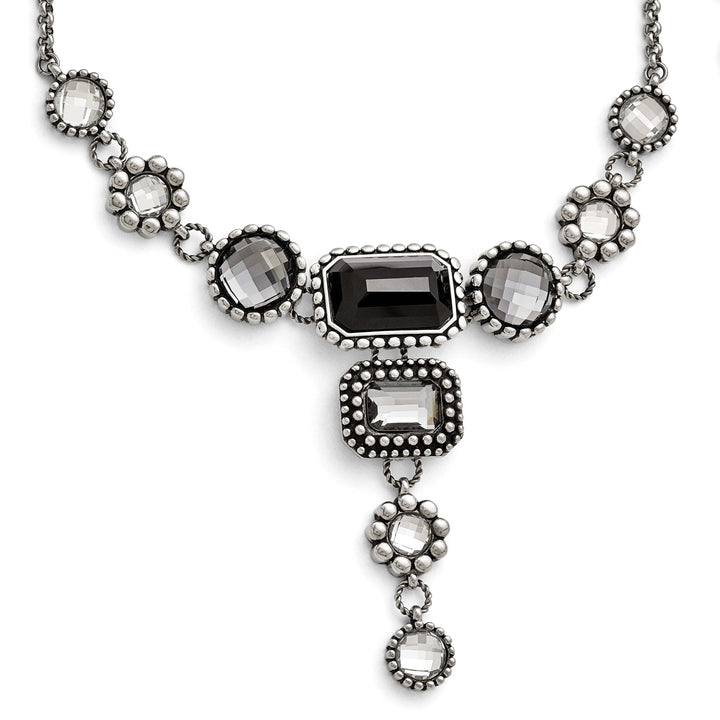 Chisel Necklaces Stainless Steel Polished Glass Necklace