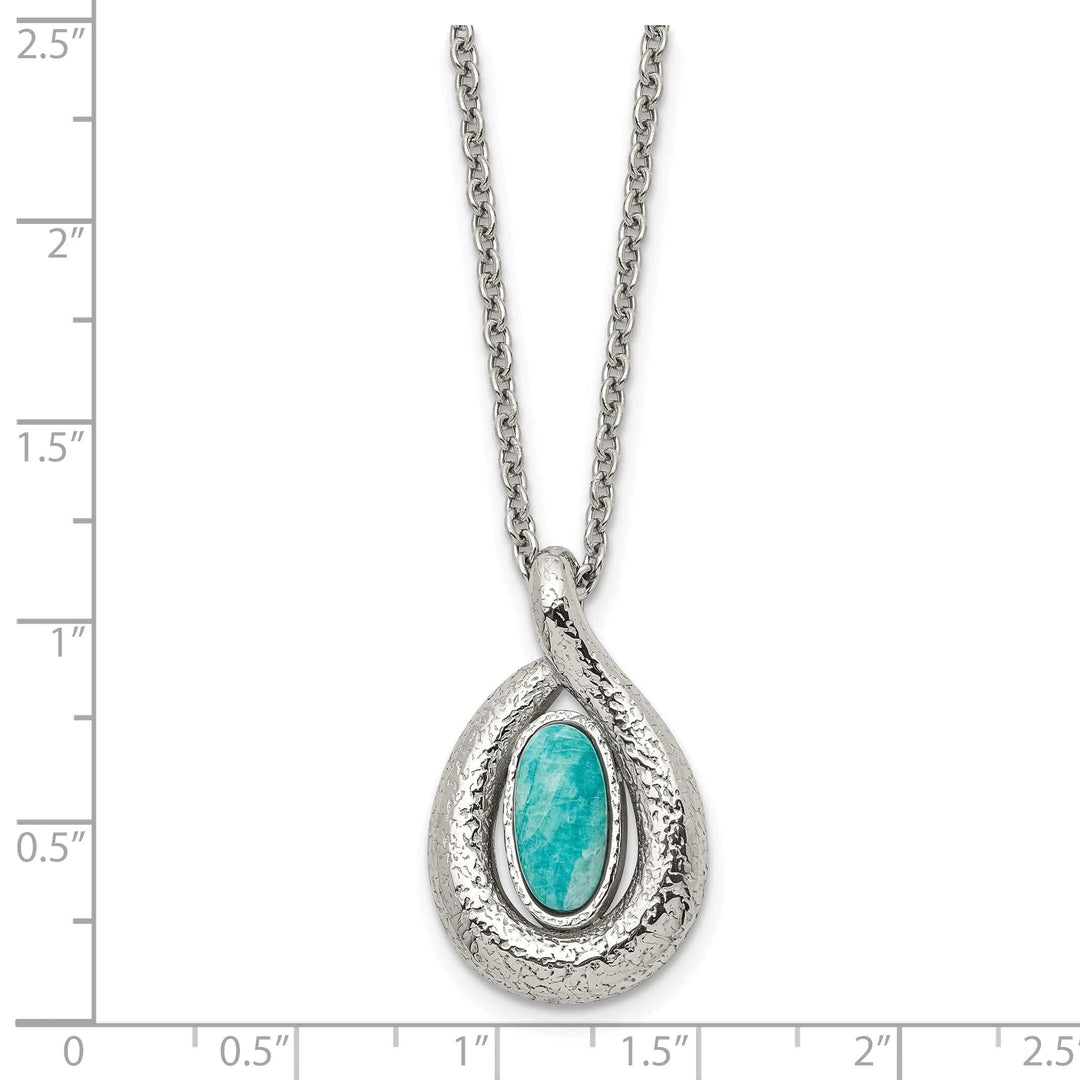 Chisel Necklaces Stainless Steel Textured Jade necklace