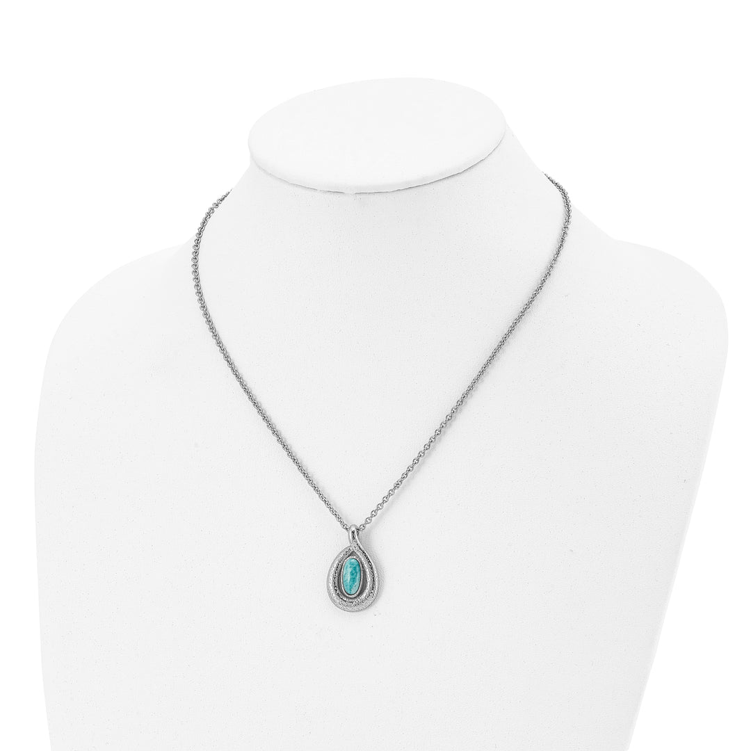 Chisel Necklaces Stainless Steel Textured Jade necklace