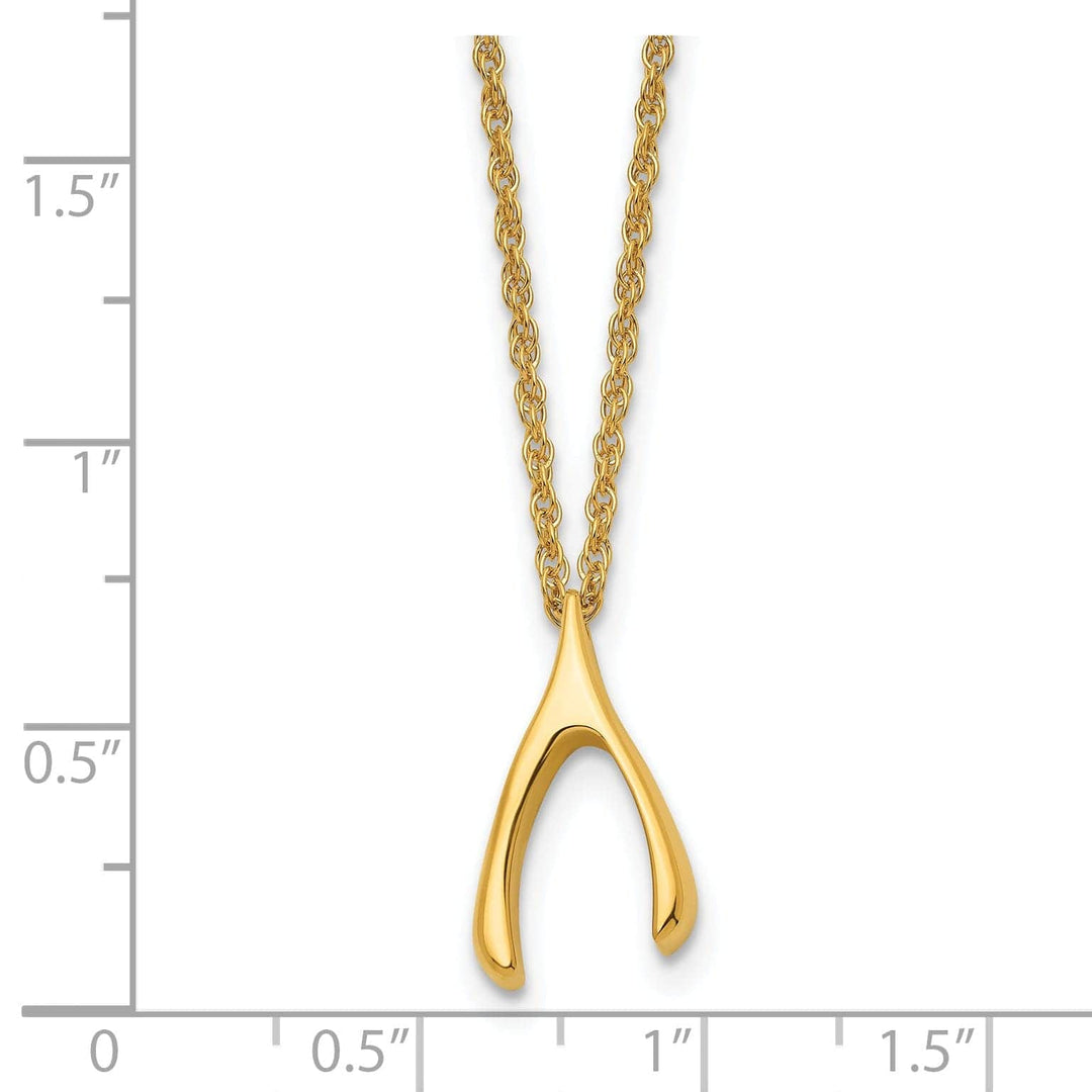 Chisel Necklaces Staless Steel Polished Wishbone Necklace