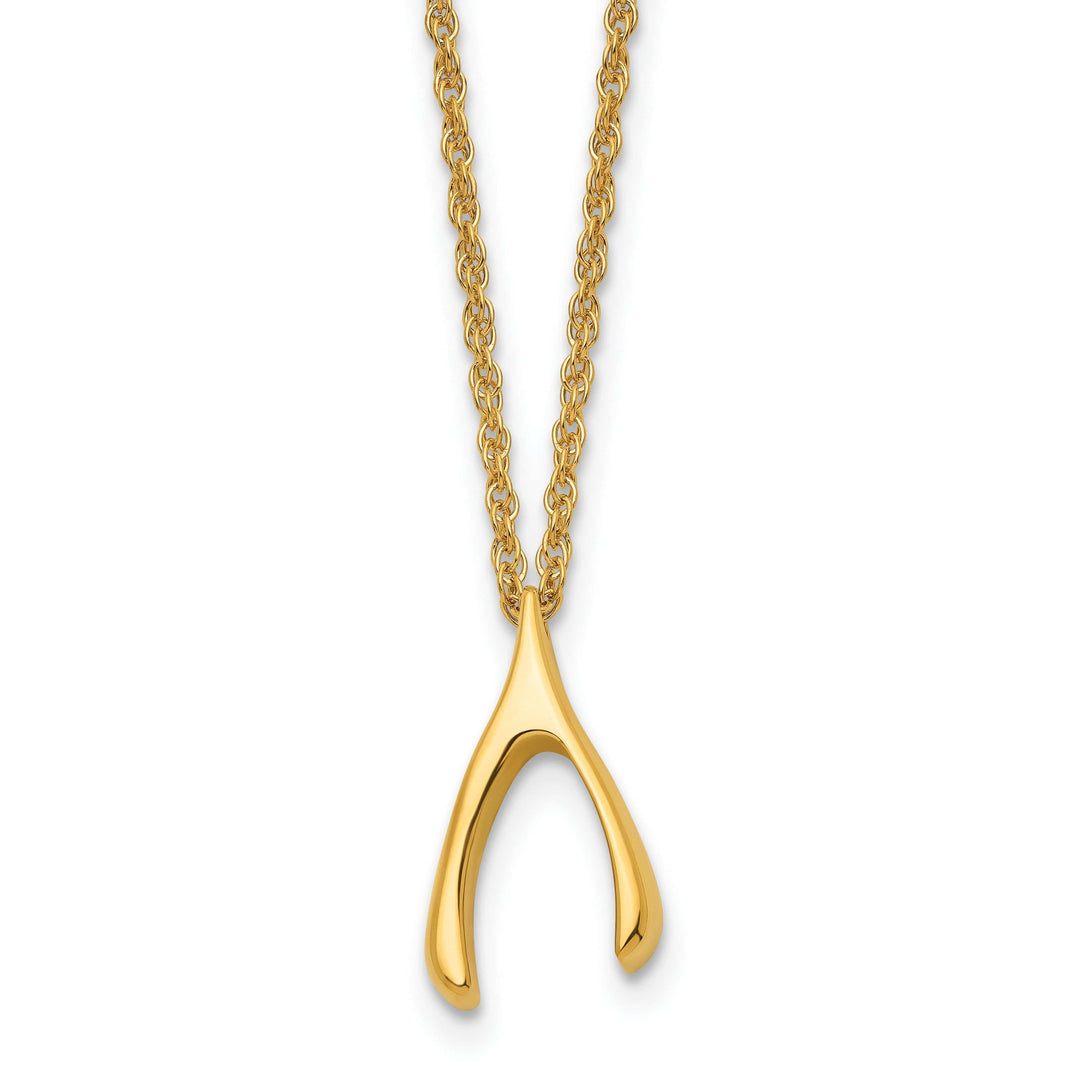 Chisel Necklaces Staless Steel Polished Wishbone Necklace