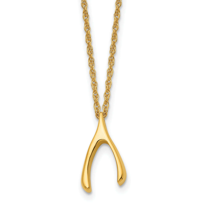 Chisel Necklaces Staless Steel Polished Wishbone Necklace