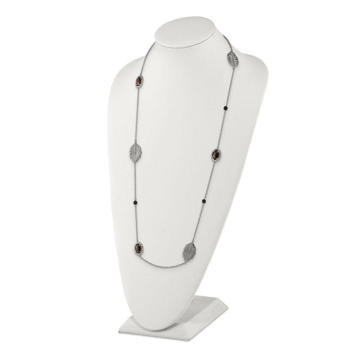 Chisel Necklaces Steel Smokey Quartz Black Onyx necklace