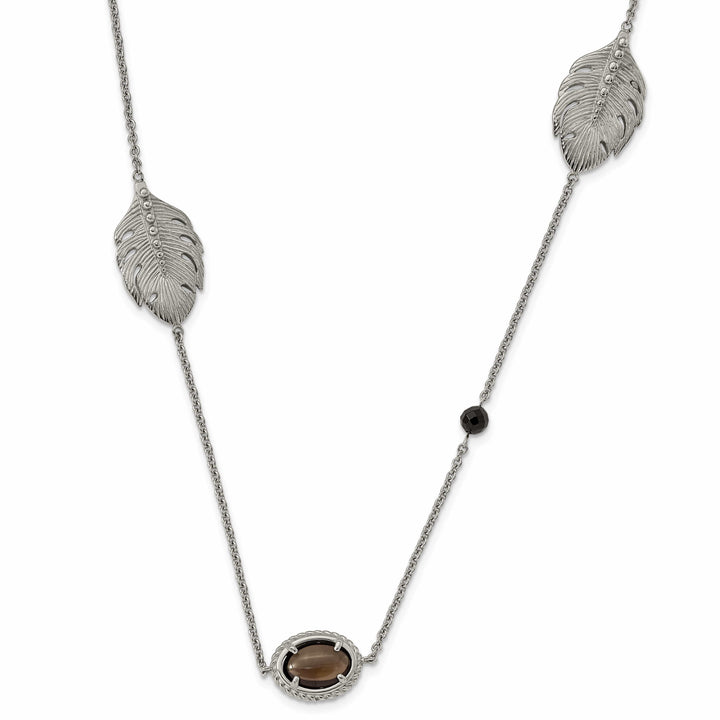 Chisel Necklaces Steel Smokey Quartz Black Onyx necklace