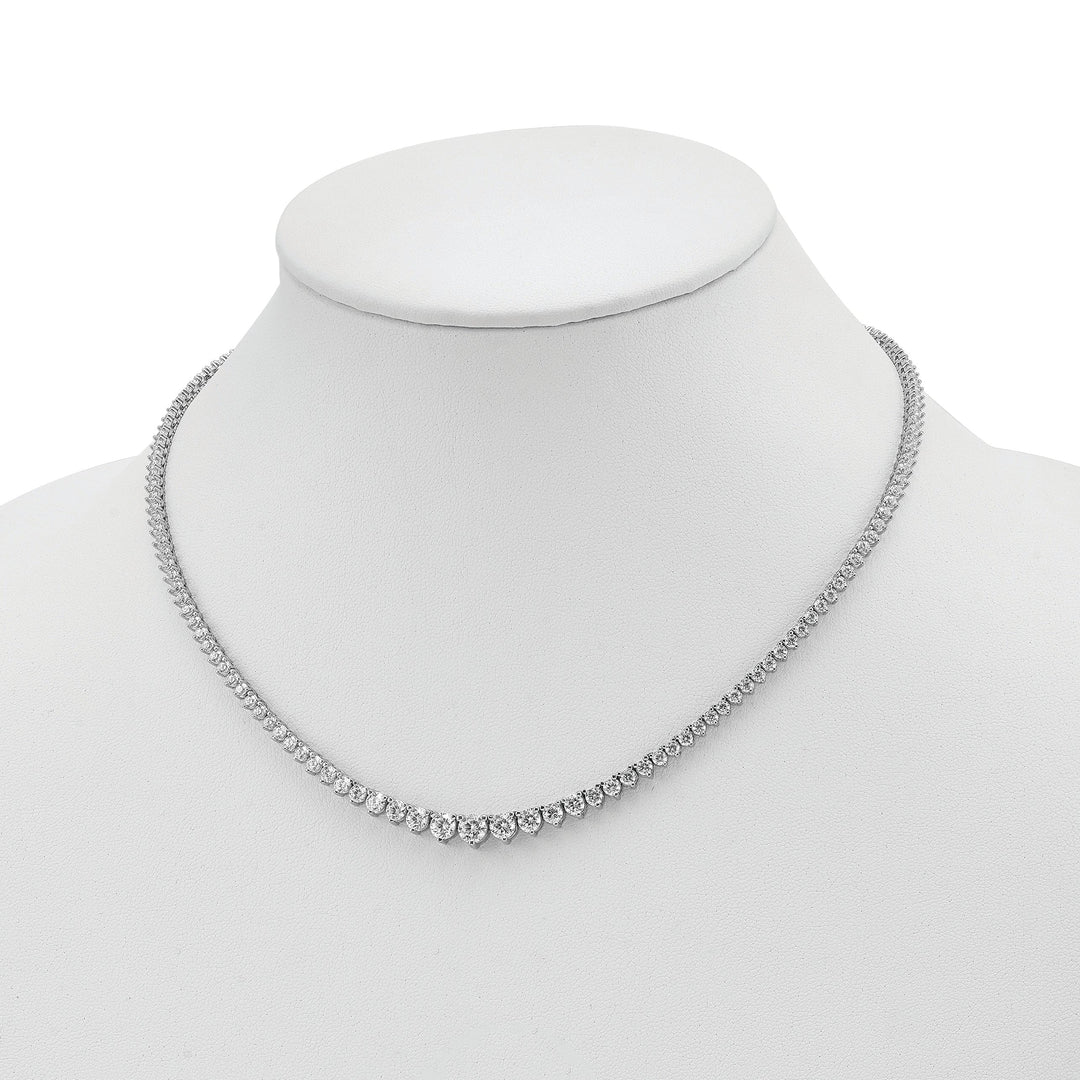 Sterling Shimmer Necklaces Sterling Silver 130 Stone CZ Necklace