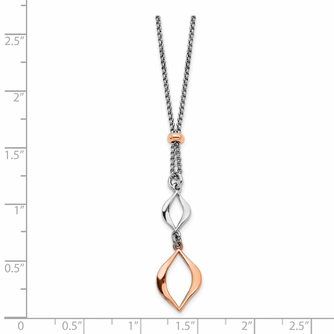 Lovely Rita's Necklaces Sterling Silver and Rose Gold Tone Necklace
