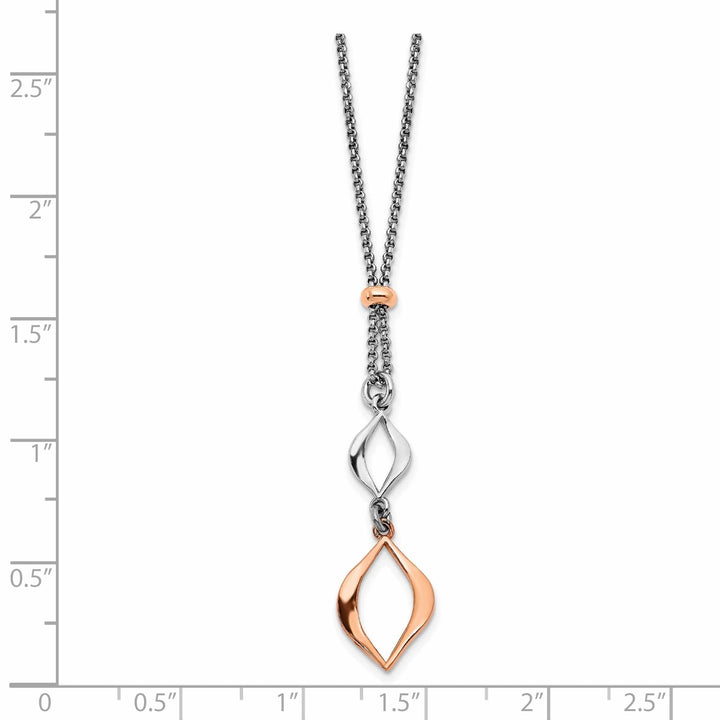 Lovely Rita's Necklaces Sterling Silver and Rose Gold Tone Necklace
