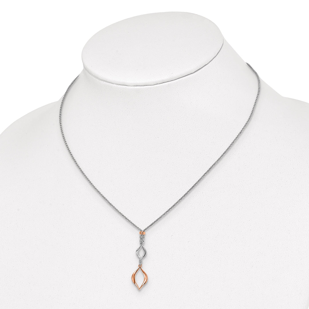 Lovely Rita's Necklaces Sterling Silver and Rose Gold Tone Necklace