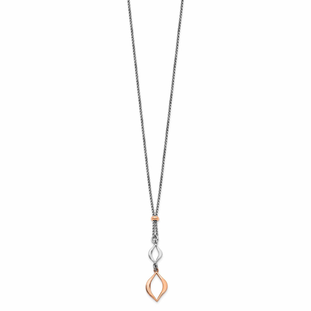 Lovely Rita's Necklaces Sterling Silver and Rose Gold Tone Necklace