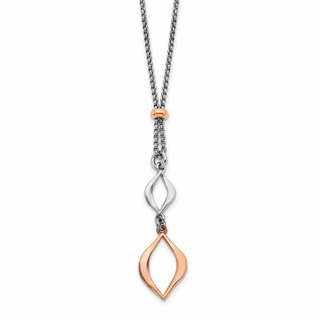 Lovely Rita's Necklaces Sterling Silver and Rose Gold Tone Necklace