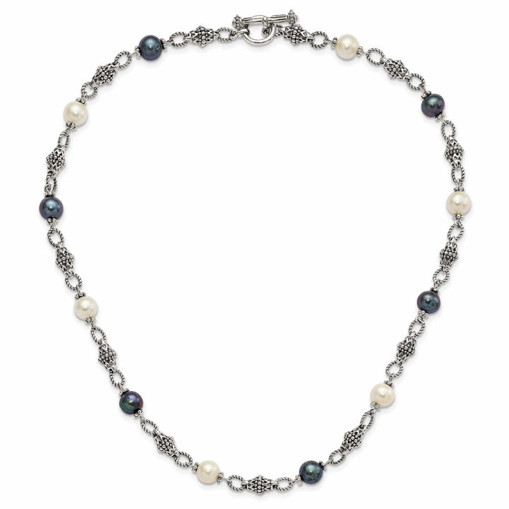 Shey Couture Necklaces Sterling Silver Black White Pearl Necklace