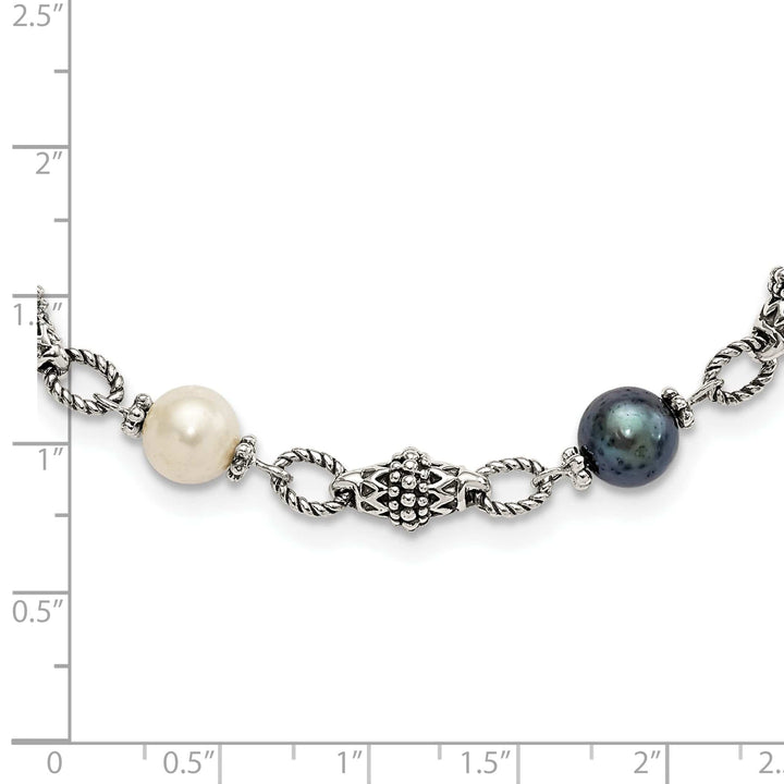 Shey Couture Necklaces Sterling Silver Black White Pearl Necklace